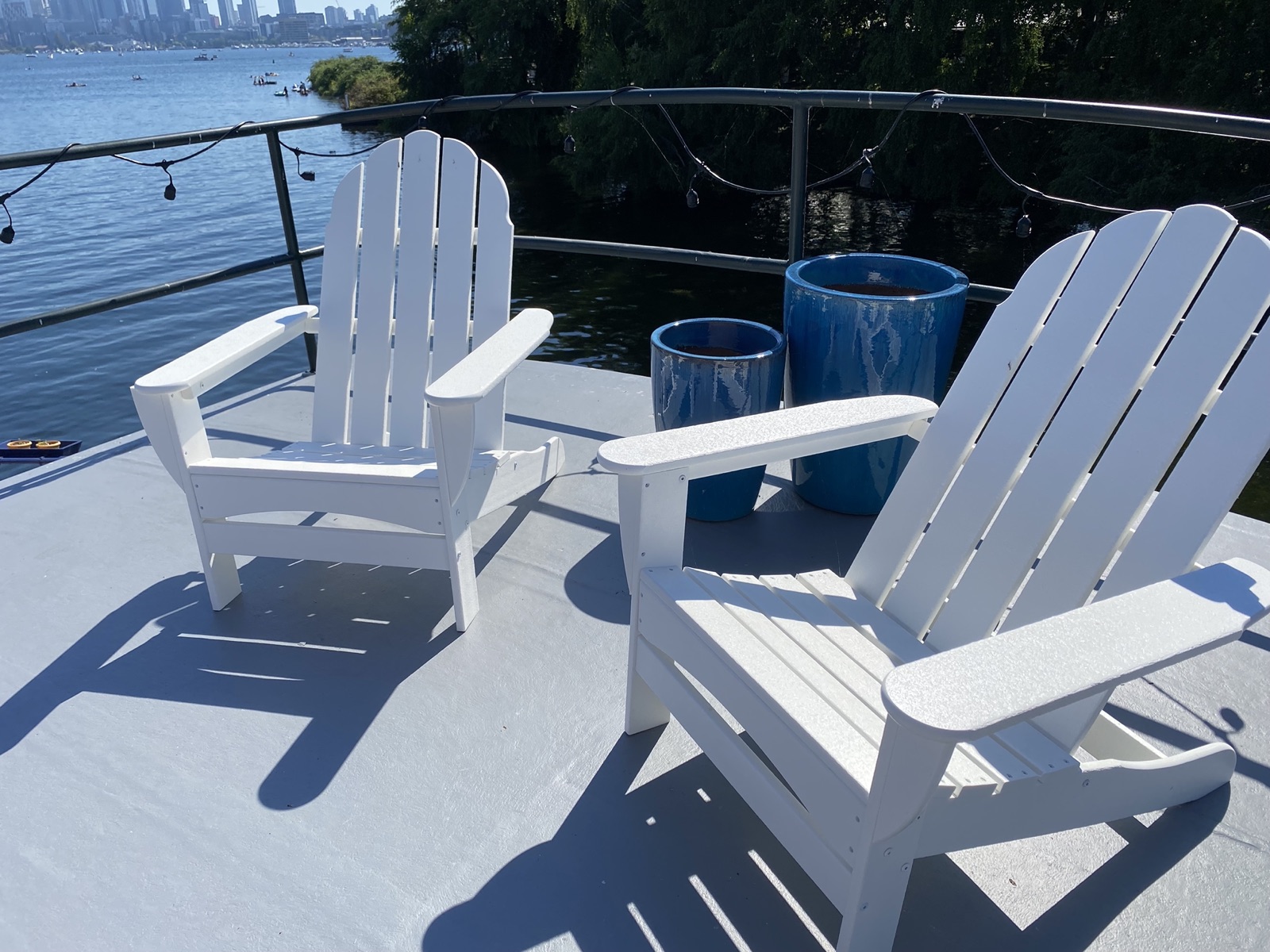 Adirondack chairs on the rooftop deck