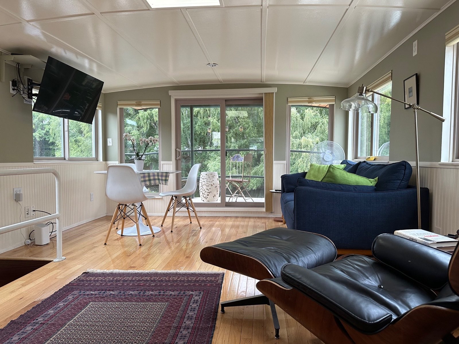 Open living space with city views